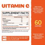 Whollium Vitamin C Gummies 250 mg, Immune Support, Antioxidant Benefits, Collagen Synthesis, Non-GMO, No Gluten, Natural Orange Flavor, Pectin-Based, Vegan, 60 CT