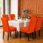 SUBRTEX Dining Chair Slipcovers Stretch Parsons Chair Covers Sets Chiar Protector Removable Washable Elastic for Ktichen Dining Room Restaurant Hotel Ceremony (Orange), 4PCS