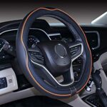 Mayco Bell Microfiber Leather Car Medium Steering Wheel Cover (14.5”-15”,Black Orange)