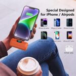 Feob Mini Portable Charger 5000mAh, Small & Ultra Compact 15W PD Fast Charging Power Bank, LCD Display Cute Battery Pack Compatible with iPhone 14/14 Pro Max/13/13 Pro Max/12/11/XR/X/8/7/6 -Orange