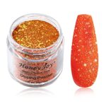 28g/box Glitter Dip Powder Orange Fine Dipping Powder Colors No Need Lamp Cure,Like Gel Polish Effect,Even & Smooth Finishing (Dip-No.74)