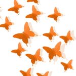 Glitter 3D Butterfly Wall Stickers – Orange
