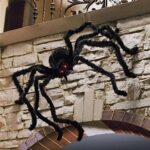GBSELL Halloween Spider Decorations, Giant Spider Outdoor Halloween Decorations, Black Soft Hairy Scary Spider Realistic Large Spider Props for Home, Yard, Party Creepy Halloween Decor (59.05 IN)…