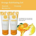 2Pcs Orange Exfoliating Gel Scrub Face Body Skin, Natural Orange Peeling Gel Face Scrub for Women
