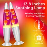 Purple Lava Lamp for Kids, 13.8 Inch Liquid Motion Lava Light with Purple Liquid Yellow Orange Wax, Relaxing Calming Night Mood Light for Sleeping, Great Gift for Adults Girls Boys
