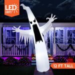 Joiedomi 12 FT Halloween Inflatable Towering Terrible Spooky Ghost with Build-in LEDs Blow Up Inflatables for Halloween Party Indoor, Outdoor, Yard, Garden, Lawn Decorations