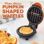 DASH DMWP001OR Mini Maker for Individual Waffles, Hash Browns, Keto Chaffles with Easy to Clean, Non-Stick Surfaces, 4 Inch, Orange Pumpkin