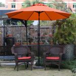 Sunnyglade 9Ft Patio Umbrella Outdoor Table Umbrella with 8 Sturdy Ribs (Orange)