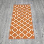 Machine Washable Moroccan Trellis Design Non-Slip Rubberback 2×5 Traditional Indoor Runner Rug for Hallway, Kitchen, Bedroom, Entryway, 20″ x 59″, Orange