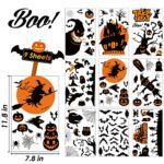 Halloween Window Clings Stickers, 9 Sheet Halloween Window Decal Decorations Scary Monster Ghost Pumpkin, Double Sides Halloween Window Stickers for Kids Party Supplies Glass Decor