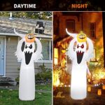 Vansdon 6Ft Tall Halloween Inflatable Spooky Ghosts with Pumpkins LED Lights Decor Outdoor Indoor Holiday Decorations, Blow up Lighted Yard Decor, Lawn Inflatables Ghost Yard Prop(White)