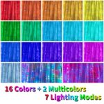 16 Colors Changing Curtain Lights – 250 LED 9.8 X 8.8 FT Fairy String Lights, 7 Modes Twinkle Lights with Remote, Backdrop Wall Hanging Dripping Lights for Bedroom Backyard Halloween Christmas Decor