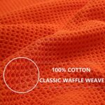 Homaxy 100% Cotton Waffle Weave Kitchen Dish Cloths, Ultra Soft Absorbent Quick Drying Dish Towels, 12×12 Inches, 6-Pack, Reddish Orange