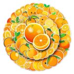 Orange Stickers |50Pcs Orange Waterproof Vinyl Decals for Water Bottles Laptop Luggage Cup Computer Mobile Phone Skateboard Guitar Decor