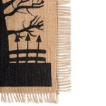 DII Halloween Primitive Style Burlap Tabletop Décor, Spooky Haunted House Jute, Table Runner, 14×74, Black & Tan