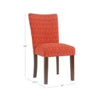 HomePop Parsons Classic Upholstered Accent Dining Chair, Set of 2, Orange