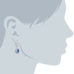 Amazon Collection Sterling Silver Sapphire Blue Round Leverback Dangle Earrings