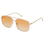 SOJOS Retro Square Aviator Sunglasses Womens Mens Double Bridge Metal Sun Glasses SJ1176, Gold/Gradient Orange