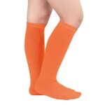 American Trends Orange Socks Kids Toddler Socks Soccer Softball Baseball Football Socks for Girls Boys Long Tube Knee High Socks Orange 3-6 Years