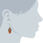 Miguel Ases Orange Jade and Created Quartz Drop Earrings, 1.4″