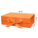 DaiUni 10.5″X7.5″X3.1″ Orange Magnetic Gift Box with Lid and Ribbon for Presents