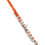 Lazarro Professional Orange-Silver Closed Hole C Flute for Band, Orchestra, with Case, Care Kit and Warranty, 120-OR