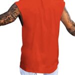 Aoysky Men’s Crewneck Sleeveless Athletic Tank Top Performance Workout Muscle Cut Tee Tops Orange