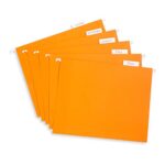 Blue Summit Supplies Hanging File Folders, 25 Reinforced Hang Folders, Designed for Home and Office Color Coded File Organization, Letter Size, Orange, 25 Pack