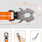 Joytale Tactical Dog Leash Heavy Duty,4-6FT Shock Absorbing Bungee Dog Leash with 2 Padded Handle,Metal Carabiner Clip,Car Seatbelt,Strong No Pull Dog Leash for Medium Large X-Large Dogs,Orange