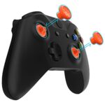 eXtremeRate ThumbsGear Interchangeable Ergonomic Thumbstick for Xbox Series X & S/Xbox One/Xbox One Elite/Xbox One S & X Controller with 3 Height Domed and Concave Grips Adjustable Joystick – Orange