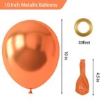 RUBFAC Burnt Orange Balloons, 70pcs 10 inch Metallic Orange Balloons and Ribbon, Thick Latex Balloons for Graduation Wedding Supplies Baby Shower Party Decorations