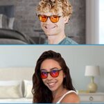 THL Orange Amber Blue Light Blocking Glasses for Better Sleep – Men Women – Computer Glasses to Block Out Blue Light Help You Stop Migraine & Headaches – Anti Eye Strain Blue Light Blockers Glasses