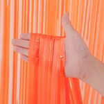 Voircoloria 3 Pack 3.3×8.2 Feet Orange Foil Fringe Backdrop Curtains, Tinsel Streamers Birthday Party Decorations, Fringe Backdrop for Graduation, Baby Shower, Gender Reveal, Disco Party