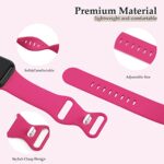 AIRPROCE 6 Packs Bands Compatible with Apple Watch 38mm 40mm 41mm 42mm 44mm 45mm 49mm, Soft Silicone Sport Wristbands Replacement Strap for iWatch Ultra SE Series 8 7 6 5 4 3 2 1 Sport Edition for Women Men (Apple Green/Orange/Yellow/Viva Magenta/Hot Pink/Purple, 38/40/41mm M/L)