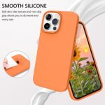 GUAGUA Compatible with iPhone 13 Pro Case 6.1 Inch Liquid Silicone Soft Gel Rubber Slim Thin Microfiber Lining Cushion Texture Cover Shockproof Protective Phone Case for iPhone 13 Pro, Orange