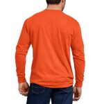 Dickies mens Long Sleeve Heavyweight Neon Crew Neck Tee T Shirt, Bright Orange, Large US