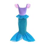 Dressy Daisy Shimmery Princess Mermaid Tail Fancy Dress Birthday Party Costume with Hair Wig for Toddler Girls Size 3T