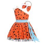 JWSVBF Todder Girls Halloween Costumes Dress Mesh Tulle Lace Princess Outfits Sleeveless for Baby Girl Boys Dress Up Party A-Orange