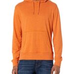 Amazon Essentials Men’s Lightweight Jersey Pullover Hoodie, Orange, Medium