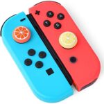 Lemon Joystick Thumb Grips Cover Stick Thumbstick Caps for Nintendo Switch NS Nitendo Switch Lite NS JoyCon 4PCS (2 Pink 2 Orange)
