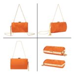 Zengmei Clutch Bag Purses for Women Evening Stain Fabric Brid al Purse for Wedding Prom Night out Party (Orange)