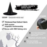 12pcs Halloween Black Witch Hats Costume Accessory Decorations, Thickened Hanging Wizard Hats Bulk for Women Kids with Hanging Rope, Floating Front Porch Yard Indoor Outdoor Hocus Pocus Decor Party Supplies
