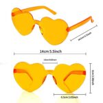 AFNWQI Heart Sunglasses, Heart Shaped Sunglasses, 3-Pack, Heart Glasses, Orange Sunglasses, Heart Sunglasses for Women, Orange Sunglasses for Women, Orange Glasses, Party Sunglasses