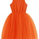 BTGIXSF Baby Girls Tutu Dress Toddler Sleeveless Dresses Infant Tulle Sundress 580 Orange 5T