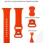 TOYOUTHS Boho Engraved Band Compatible with Apple Watch Band 38mm 40mm 41mm Women Girl, Western Lace Silicone Fancy Fashion Designer Sport Flower Straps for iWatch Series 8/7/6/5/4/3/2/1/SE, Orange