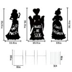 Ivenf Witch Halloween Decorations Outdoor: 3 Extra Large Black Hocus Pocus Witches, Halloween Silhouette Yard Signs with Stakes, Thick Corrugated Plastic, Outside Yard Lawn Decor for Kids Home Party