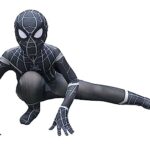 Boys Superhero Suit Spandex Bodysuit Jumpsuit Halloween Cosplay Costumes Black XS