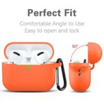 Lerobo for AirPods Pro 2nd/1st Generation Case Cover with Keychain & Lanyard,Soft Silicone Skin Full Protective AirPod Pro Case for Apple Airpod Pro 2022/2019 Charging Case [Front LED Visible] Orange