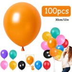 Bright Orange Colored 12-Inch Latex Balloons,NINE CUBE Pack of 100 Party Balloons for Helium or Air, Perfect for Party Decorations, Birthday Celebrations, Baby Showers, or Creating Balloon Arches