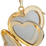 Amazon Collection 14k Yellow Gold-Filled Engraved Four-Picture Heart Locket Necklace, 20″